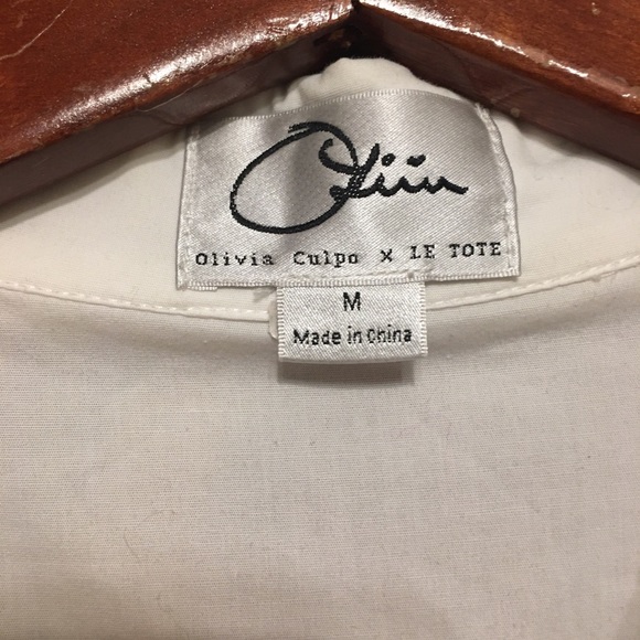 Olivia Culpo + LE TOTE Ruffle Button Up Blouse - Picture 4 of 6